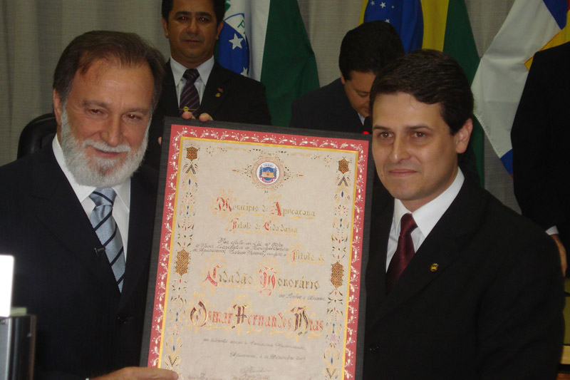 Osmar Dias é cidadão honorário de Apucarana